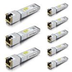 10Gtek 𝟭𝟬𝗚𝗕𝗮𝘀𝗲-𝗧 𝗦𝗙𝗣+ 𝘁𝗼 𝗥𝗝-𝟰𝟱 𝗧𝗿𝗮𝗻𝘀𝗰𝗲𝗶𝘃𝗲𝗿, 10Gbe SFP+ Copper Ethernet CAT6a Module, up to 30m, for Cisco SFP-10G-T-S, Ubiquiti UniFi, Fortinet, TP-Link and More