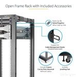 StarTech.com 4-Post 42U Mobile Open Frame Server Rack, 19in Network Rack with Wheels, Rolling Rack for Computer/AV/Data/IT Equipment - Casters, Leveling Feet or Floor Mounting (4POSTRACK42)