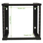 NavePoint 9U Open Frame Wall Mount Server Rack for 19" Networking IT Equipment & A/V, 12-24 Threaded, Compatible with 2-Post Mounting, Black