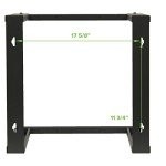 NavePoint 9U Open Frame Wall Mount Server Rack for 19" Networking IT Equipment & A/V, 12-24 Threaded, Compatible with 2-Post Mounting, Black