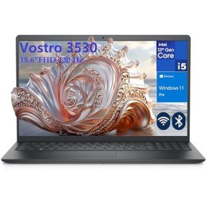 Dell Vostro 15 3530 Laptop Computer - 15.6-inch FHD 120Hz Display, Intel Core i5-1334U Processor, 32GB DDR4 RAM, 1TB PCIe SSD, WiFi, Bluetooth, RJ45, Type-C, HDMI, Carbon Black, Windows 11 Pro