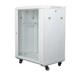 NavePoint 15U Network Cabinet with Glass Door – 15U Wall Mount Server Cabinet White 19” Rack for IT Equipment, AV Devices, Networking Equipment –17” Deep Server Rack Enclosure w/Wheels