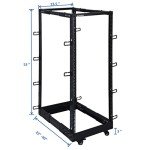 AEONS 27U 4-Post IT Open Frame Server Rack 19 Inch Depth-Adjustable (22" to 40") Network Equipment AV Gear w/Casters and Cable Management