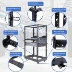 AEONS 27U 4-Post IT Open Frame Server Rack 19 Inch Depth-Adjustable (22" to 40") Network Equipment AV Gear w/Casters and Cable Management