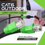 GEARit RJ45 Cat-6 Ethernet Patch Cable, DIY Bulk Kit (20 RJ45 & 20 Boot), 10Gpb Transfer Speed, Gold-Plated Connector, Copper Clad, Outdoor, UV Resistant, Direct Burial, Waterproof, 1,000 Foot, Black