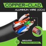GEARit RJ45 Cat-6 Ethernet Patch Cable, DIY Bulk Kit (20 RJ45 & 20 Boot), 10Gpb Transfer Speed, Gold-Plated Connector, Copper Clad, Outdoor, UV Resistant, Direct Burial, Waterproof, 1,000 Foot, Black