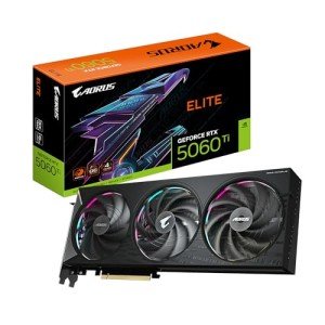 Gigabyte AORUS GeForce RTX 5060 Ti Elite 16G Graphics Card - 16GB GDDR7, 128 Bit, PCI-E 5.0, 2722MHz Core Frequency, 3 x DisplayPort, 1 x HDMI, GV-N506TAORUS E-16GD
