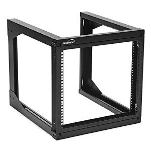 NavePoint 9U Server Rack with Swing Gate - Wall Mount Rack for 19 Inch IT & AV Equipment - 24' Deep, Black
