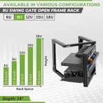 NavePoint 9U Server Rack with Swing Gate - Wall Mount Rack for 19 Inch IT & AV Equipment - 24' Deep, Black