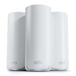 NETGEAR Orbi 770 Series Tri-Band WiFi 7 Mesh Network System (RBE773) - Router + 2 Satellite Extenders, Security Features, Up to 11Gbps, Covers up to 8,000 sq. ft., 100 Devices, 2.5 Gig Internet Port