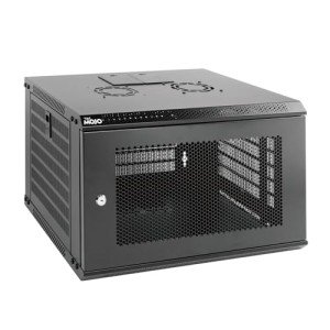 Tecmojo 6U Wall Mount Rack Network Cabinet for 19" IT Equipment,with Lockable Mesh Door and Side Panels,Cooling Fan,450mm Depth (Standard 6U/450mm Deep), Mesh/Black