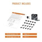 Tecmojo 6U Wall Mount Rack Network Cabinet for 19" IT Equipment,with Lockable Mesh Door and Side Panels,Cooling Fan,450mm Depth (Standard 6U/450mm Deep), Mesh/Black