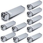 10GBase-SR SFP+ Transceiver, 10G 850nm MMF Module for Cisco SFP-10G-SR, Meraki, Ubiquiti UniFi UF-MM-10G, Mikrotik, Netgear, D-Link, Supermicro, TP-Link and More, up to 300m, Pack of 10