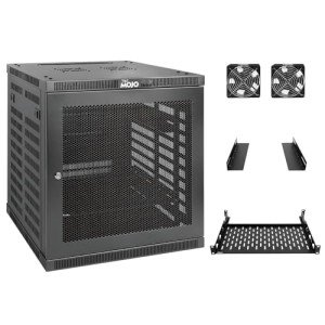 Tecmojo 12U Wall Mount Rack,12U Rack 17.7 Inch Depth,Hold Up to 176 Lbs,Enclosed Wall Mount Rack Kit for 19 Inch Network,Server and AV Gear,Mesh Door(Elite Collection)