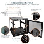 Tecmojo 12U Wall Mount Rack,12U Rack 17.7 Inch Depth,Hold Up to 176 Lbs,Enclosed Wall Mount Rack Kit for 19 Inch Network,Server and AV Gear,Mesh Door(Elite Collection)