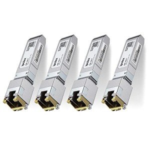 ipolex 1.25/2.5/5/10G SFP+ to RJ45 Transceiver, 10GBase-T Copper SFP+ Module, 10G-T RJ45 Transceiver Compatible for Cisco SFP-10G-T, Ubiquiti F-RJ45-10G, Mikrotik, Netgear, D-Link and More, 4 Pack