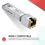 ipolex 1.25/2.5/5/10G SFP+ to RJ45 Transceiver, 10GBase-T Copper SFP+ Module, 10G-T RJ45 Transceiver Compatible for Cisco SFP-10G-T, Ubiquiti F-RJ45-10G, Mikrotik, Netgear, D-Link and More, 4 Pack