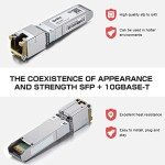 ipolex 1.25/2.5/5/10G SFP+ to RJ45 Transceiver, 10GBase-T Copper SFP+ Module, 10G-T RJ45 Transceiver Compatible for Cisco SFP-10G-T, Ubiquiti F-RJ45-10G, Mikrotik, Netgear, D-Link and More, 4 Pack