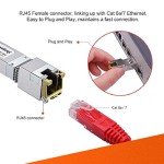ipolex 1.25/2.5/5/10G SFP+ to RJ45 Transceiver, 10GBase-T Copper SFP+ Module, 10G-T RJ45 Transceiver Compatible for Cisco SFP-10G-T, Ubiquiti F-RJ45-10G, Mikrotik, Netgear, D-Link and More, 4 Pack