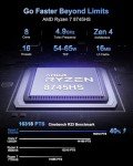 Beelink SER8 Mini PC AMD Ryzen 7 8745HS, 32GB DDR5-5600MHz 1TB PCIe4.0 SSD, AMD Radeon 780M Graphics 12core 2600MHz Gaming PC, USB4.0/ Triple Display/ WiFi6/ BT5.2/2.5Gbps LAN Mini Computer