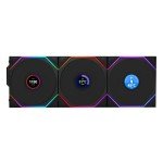 Lian Li UNI Fan TL - LCD Wireless 120 - Triple Pack (Reverse Blade) - 2.4 GHz Wireless Signal RGB & PC Case Fan - Infinity Mirror - LCD Display - Controller Included & Required - Black (12RTLLCD1W3B)
