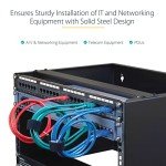 StarTech.com 14U Wall Mount Network Rack, 14 in Deep (Low Profile), 19" Patch Panel Bracket for Shallow Server, IT Equipment, Network Switches, 77lbs/35kg Weight Capacity, Black (RACK-14U-14-BRACKET)