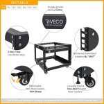 RIVECO 6U Server Rack with Wheels Open Frame Networking Rack+ PDU 8 Outlets Set Black