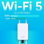 EnGenius Technologies ENH1350EXT Wi-Fi 5 AC1300 2x2 Dual-Band Outdoor Long Range Access Point/Range Extender/Bridge Features IP67 Rated, MU-MIMO, Fast Roaming (Mounting Kit & PoE Injector Included)