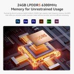 Beelink SER5 MAX Mini PC, AMD Ryzen 7 6800U(6nm, 8C/16T) up to 4.7GHz, Mini Computer 24GB LPDDR5 RAM 500GB NVME SSD, Micro PC 4K@60Hz Triple Display, Mini Gaming Computer WiFi6/BT5.2/HTPC/W-11 Pro