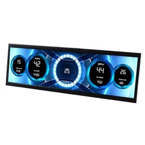 VSDISPLAY 14.5'' 14.5 Inch 2560x720 2K IPS LCD Monitor Stretched Bar Display for Computer PC Case GPU CPU Secondary Screen Monitor,Supports USB-C Video Input