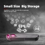 KingSpec Z5 4TB Portable External SSD with RGB Light - up to 2100MB/s, Zinc Alloy Case, USB 3.2 Gen2x2 Interface, Extreme Solid State Hard Drives, Compatible with Mobile Phone/PS4/Laptop/TV/PC (4TB)