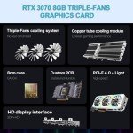 MLLSE GeForce RTX 3070 Gaming Graphics Card, 8GB GDDR6, 256-Bit, PCIe 4.0, Triple Fan Cooling, 3X DisplayPort & HDMI, VR-Ready GPU for Gaming & Content Creation, for Desktop PCs