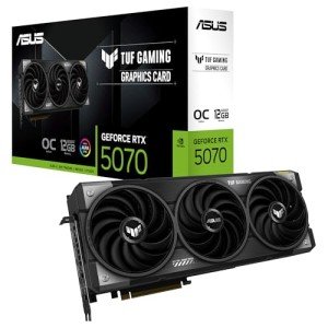 ASUS TUF Gaming GeForce RTX 5070 12GB GDDR7 OC Edition – Gaming Graphics Card (PCIe 5.0, HDMI, Display 2.1, 3.125 Slot, Axial Fans, PCB Protective Coating)