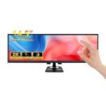 wisecoco 14.5 Inch Touchscreen Monitor 2K 2560x720 Bar IPS Display DIY Kits Secondary Screen HDMI Type-C Input Build-in Speakers PC Case CPU GPU RAM Temperature Speed Monitoring