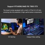 MINISFORUM BD790i Motherboard, AMD Ryzen 9 7945HX Onboard, 16C/32T, Up to 5.4GHz, PCIe 5.0 x16 Slot, Dual PCIe5.0 M.2 Support,DDR5, HDMI/DP/USB-C, RJ45 2.5G, USB 3.2 Gen 2, WiFi 6E