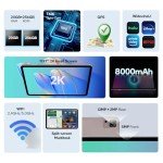 Tablets 2025 Large Android Tablet, 12 Inch 2K Tablet Computer with Case & 20W PD Quick Charger, 8000mAh, 20GB RAM 256GB ROM 1TB Expand, T616, Dual-Band WiFi GMS Widevine L1 Dual Card Slots