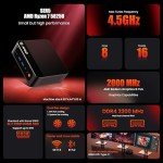 Beelink Mini PC, SER5 Pro 5850U AMD Ryzen 7 (Up to 4.4GHz) 16GB DDR4 500GB PCle 3.0 SSD Mini Desktop Computer, 1000Mbps LAN, Wifi6/BT5.2,HDMI/DP/Type-c/4K Triple Display Micro PC