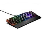 SteelSeries USB Apex 5 Hybrid Mechanical Gaming Keyboard – Per-Key RGB Illumination – Aircraft Grade Aluminum Alloy Frame – OLED Smart Display (Hybrid Blue Switch)