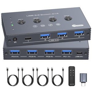 4-Port USB 3.2 Switch for 4 Computers