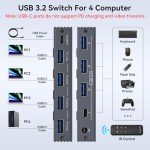 4-Port USB 3.2 Switch for 4 Computers