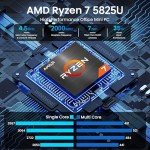 Beelink Mini PC AMD Ryzen 7 5850U Up to 4.4GHz 8C/16T, SER5 PRO Mini Computer with 32GB DDR4 RAM 1TB M.2 SSD, Support 4K Triple Screen Display(HDMI+DP+Type-C)/WiFi6/BT5.2/Gigabit LAN/Home/Office