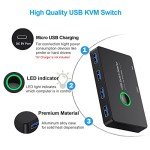 USB 3.0 Switch for 2 Computers Sharing 4 Devices