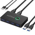 USB 3.0 Switch for 2 Computers Sharing 4 Devices