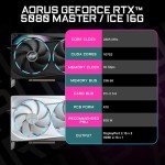 GIGABYTE AORUS GeForce RTX 5080 Master 16G Graphics Card, WINDFORCE Cooling System, 16GB 256-bit GDDR7, GV-N5080AORUS M-16GD Video Card