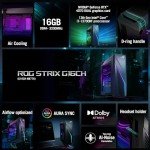 ASUS ROG G16CH Gaming Desktop PC, Intel 16-Core i7-13700KF, GeForce RTX 4070 Dual, Win 11 Pro + MS Office Pro, AI Noise-Cancellation, Dolby Atmos, 64GB RAM, 1TB SSD + 2TB HDD, W/External DVD Drive