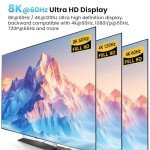 8K60Hz 4K120Hz Displayport KVM Switch 3 Monitors 2 Computers, USB 3.0 DP KVM Switch for 2 Computers Share 1 Set of Keyboard, Mouse, Printer and 3 Monitors, 4 Port USB 3.0 for Peripheral Sharing