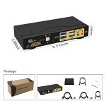 CKLau 2 Port USB 3.0 HDMI 2.1 KVM Switch 8K@60Hz 4K@144Hz with Audio Output and Cables, 2 Computers 1 Monitor Video Keyboard Mouse Peripheral Sharing Switcher Box
