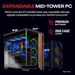 Skytech Prism 4 Gaming PC Desktop, Ryzen 7 9800X3D 4.7 GHz (5.2 GHz Turbo), NVIDIA RTX 5090 32GB, X870 Board, 2TB Gen4 NVMe SSD, 64GB DDR5 RAM 6000, 1200W Gold ATX 3, 360mm ARGB AIO, Wi-Fi, Win 11
