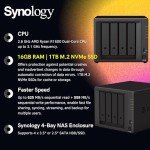 Synology DiskStation DS923+ 4-Bay NAS Enclosure Server, Network Attached Storage, Data Management Solution, AMD Ryzen R1600 Dual-Core up to 3.1 GHz(16GB DDR4 RAM | 1TB M.2 NVMe SSD | No HDD)