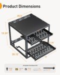 Perlegear 10U Open Frame Network Rack for 19″ Servers & AV Gear, Heavy-Duty 4 Post AV Rack with 2x1U Vented Shelves, Floor-Standing or Wall-Mounted Server Computer Rack for Home & Office, PGSER02